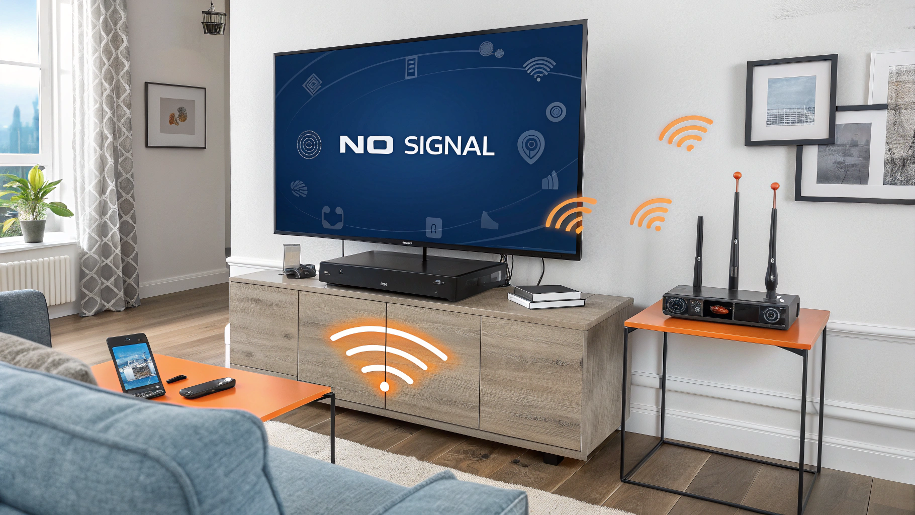 Illustratie van IPTV probleemoplossing voor geen beeld op televisie