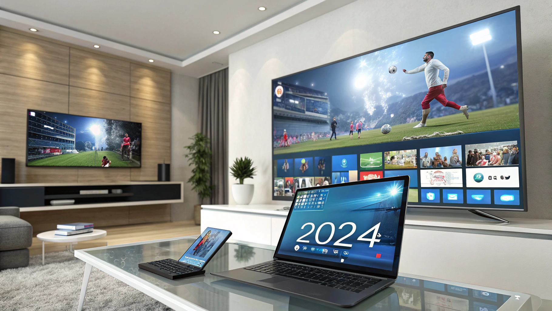 Illustratie van IPTV-abonnementen vergelijken op verschillende apparaten